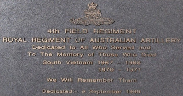 4 Field Regiment Commemorative Plaque